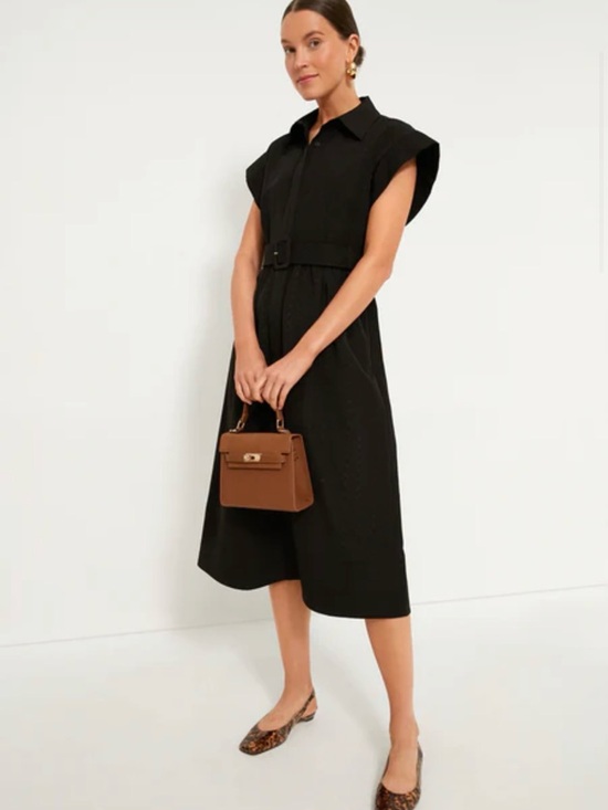 Tuckernuck Black Collared Belted Midi Dress XXXL NWT - Picture 2 of 5